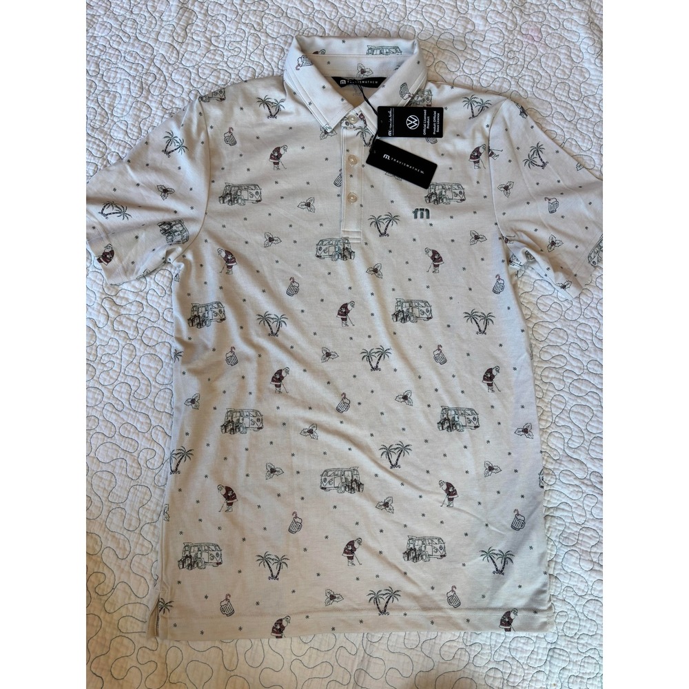 Travis Mathew x Volkswagen VW Men's Small Holiday Golf Santa Bus Polo Size Small